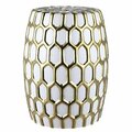 Safavieh 15 x 15 x 19.7 in. Laili Garden Stool, Gold & White ACS4587A